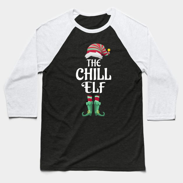 The Chill Christmas Elf Matching Pajama PJ Family Party Gift Baseball T-Shirt by BooTeeQue